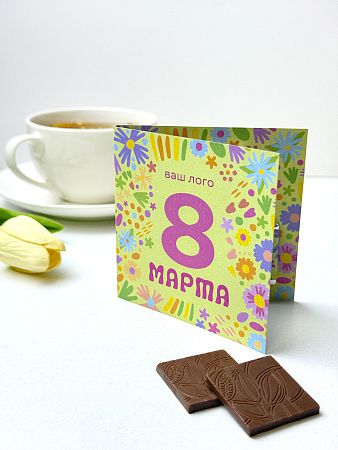 Открытка квадратная с логотипом 3 шоколадки