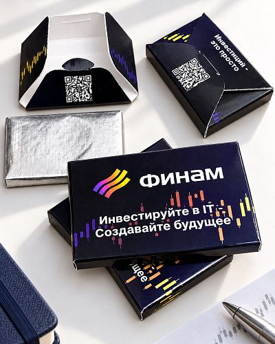 Шоколад с логотипом 12 г молочный 36,8% какао в картонной упаковке