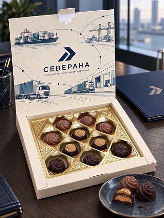 Набор конфет «Ассорти 3 вкуса» с вашим логотипом
